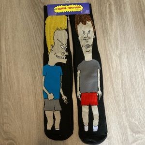Beavis & Butthead tube socks 2 pair sizes 6 - 12 novelty MTV New in package